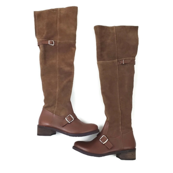 Matisse Lola Over The Knee Leather Brown Boots Women’s size 9 - Picture 2 of 9